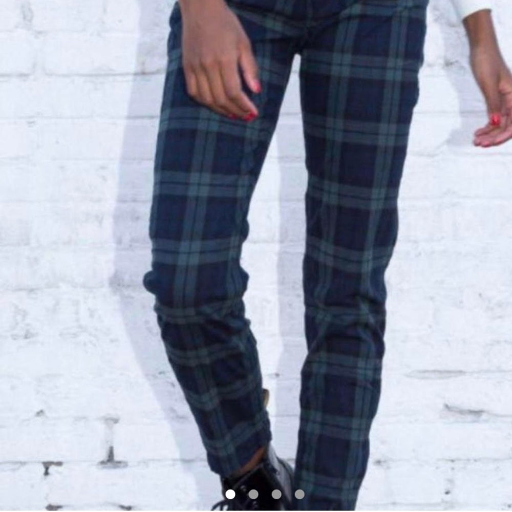Blue and green brandy Melville plaid pants